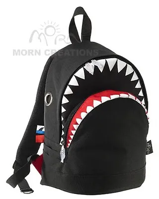 SHARK Backpack MEDIUM BLACK Morn Creations Bag Kindergarten Pre School Kid Tale  • $49.99