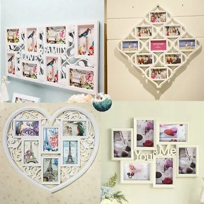 Photoframes Love Heart Images Collage Aperture Picture Photo Frame Hanging Wall • £12.99