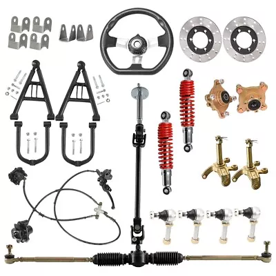 ATV Go Kart Front Wheel Hub Spindle Steering Wheel Brake Suspension Swingarm Kit • $25.46