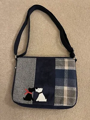 Earth Squared Two Scottie Dog Corduroy And Tartan Bag Handbag New • £12.50