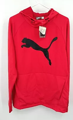 Puma Tec Sports Hoody Ribbon Red Slim Fit Pullover Mens Sz M NWT • $29.52