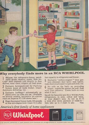 1959 RCA Whirlpool Refrigerator: Why Everybody Finds More Vintage Print Ad • $6.75