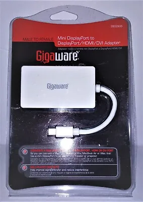 Gigaware Male To Female Mini Display Port To Display Port HDMI DVI Adapter - New • $11.99