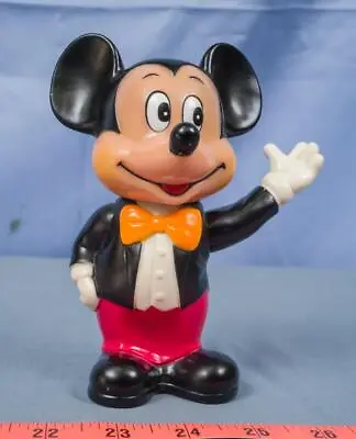 Vintage Disney Mickey Mouse Vinyl Plastic Bank Dq • $110