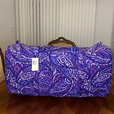 NWT Vera Bradley Large Traveler Duffel Paisley Amethyst • $89.99