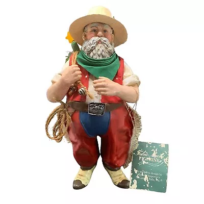 Vintage Midwest Importers Cannon Falls Cowboy Santa Handmade Fabric Mache • $22.49