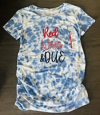 New Womens S M L XL XXL Maternity Short Sleeve 4th Of July Shirt Red White & Due • $12.99