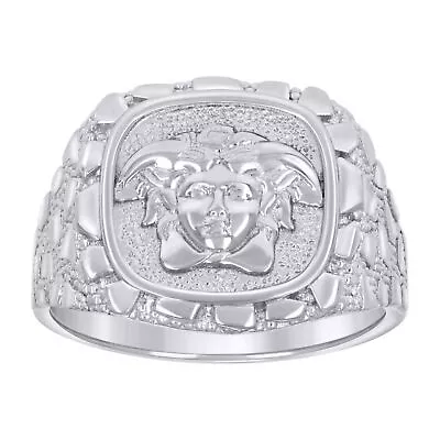 Sterling Silver Nugget Medusa Egyptian Ring Size 10 Fine Jewelry Gift For Mens • $77.90