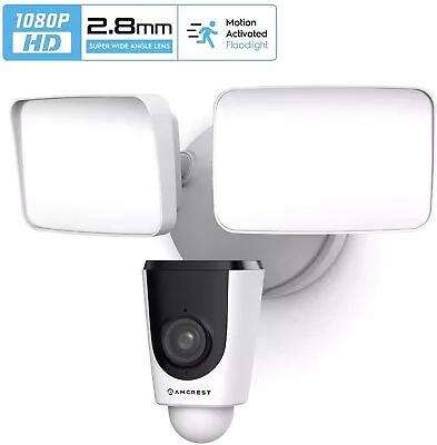 Amcrest SmartHome 1080p WiFi Outdoor Security Camera Floodlight Alarm Warranty • $129.99