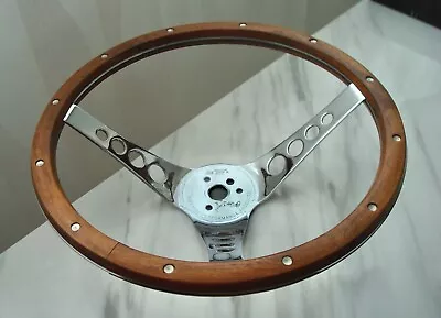 VTG “the 500” Superior Performance Products Flat WOOD STEERING WHEEL Hot Rat Rod • $99.95