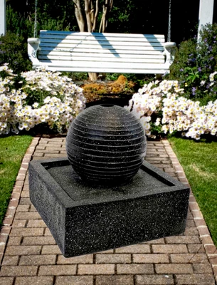 £199.99 • Buy Garden Outdoor Solar Powered Square Ball Water Fountain Feature Battery New