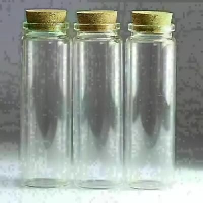 5pcs 90ML Empty Tiny Small Clear Transparent Cork Message Glass Bottles Vials • $32.59