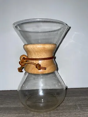 Vintage Style 8.5” Tall Chemex Pour Over Drip Glass Coffee Maker Carafe MCM • $18