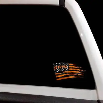 American Flag Decal Sticker USA Distressed Chainsaw Power Equipment For Stihl • $34.99