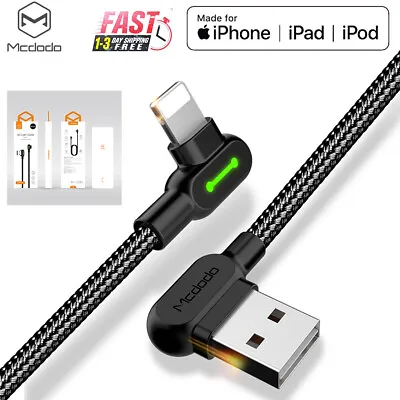 MCDODO 90 Degree Right Angle USB Charger Cable For Apple IPhone 14 13 IPod IPad • $11.99