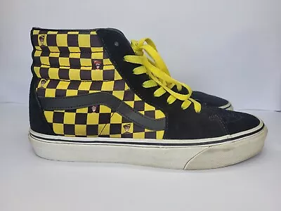 Vans SK8-Hi Where's Waldo Checker Shoes Yellow Black High Tops Men Size 10  • $79