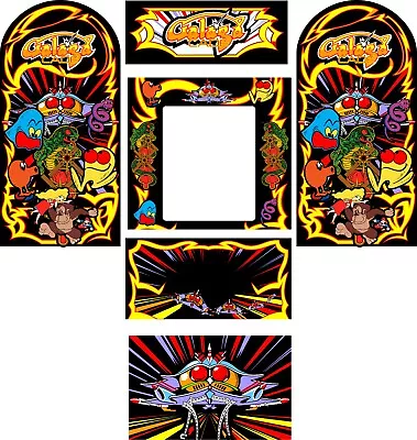 Multicade Galaga Arcade Side Art 6pc Set Highest Quality Mame Bezel CPO Marquee • $109.99