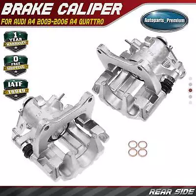 2x Rear Side Brake Calipers W/ Bracket & Metal Piston For Audi A4 03-06 Quattro • $109.99