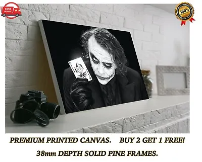 The Joker Heath Ledger Dark Knight Large CANVAS Art Print Gift A0 A1 A2 A3 A4 • £63