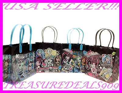 6 Pcs Monster High Party Favor Goodie Bags Mattel Candy Loot Gift Birthday Bag • $80.99