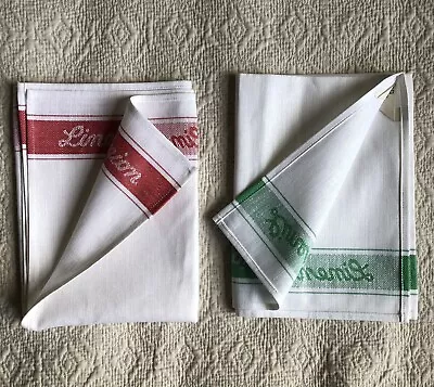 Vintage - Irish Linen - Glass Cloth - Striped Tea Towels X 2 - Unused • £26