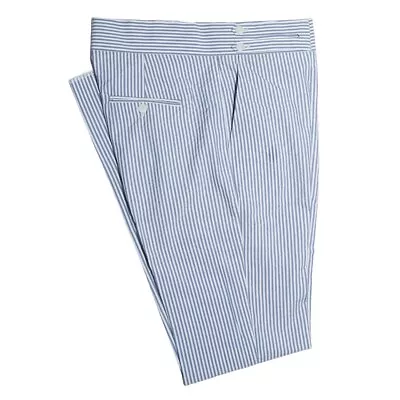 Mens Gurkha Pants Blue Striped Seersucker Slim Straight High Waist Flat Front 36 • $71.24