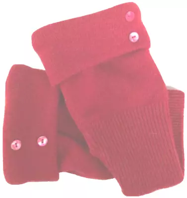 Fingerless Gloves Red 100% Cashmere S M L Small Medium Large Mittens Arm Warmers • $34.98