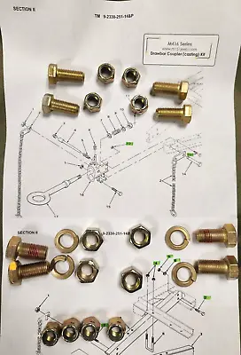 M416 M762 Trailer - Drawbar & Coupler (casting) - Hardware Kit • $18