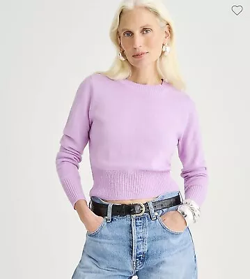 J.Crew Cashmere Shrunken Cashmere Cropped Fit Sweater Size Medium Muted Orchid • $29.99