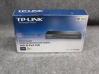 *NEW* TP-Link Model TL-SG1008PE 8-Port Gigabit Desktop Switch W/ 8-Port PoE • $24.99