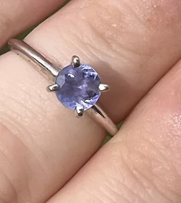 Tanzanite .48ct Solitaire Ring  In 10k White Gold Size L 1/2 • $155.42