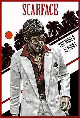Scarface 13x20 Poster Al Pacino Tony Montana Silk Blacklight The World Is Yours • $9.95