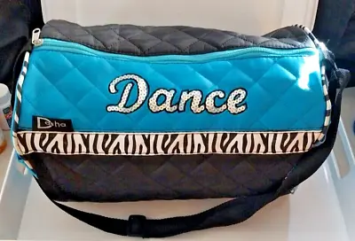 Dance Duffle Bag Black/Blue  Zebra & Sequins Detail /Measurements 13x10x9 Dasha • $9.95