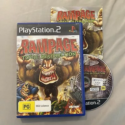 Rampage Total Destruction Playstation 2 Game + Manual *FREE SHIPPING* PS2 Games • $12.79