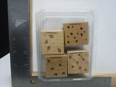 $3.19 • Buy Stampin Up Petite Patterns Backgrounds Set 4 Wood Rubber Stamps Euc A25449