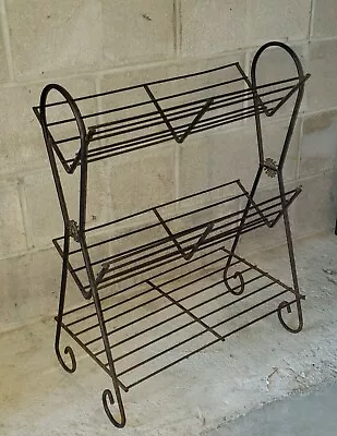 Mid Century Modern Wire Book Shelf Rack With Starburst • $38.50