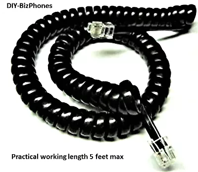 Avaya Black Handset Cord Partner 6D 18D Series-1 Or 2 Phone Receiver Curly 9Ft • $6.99