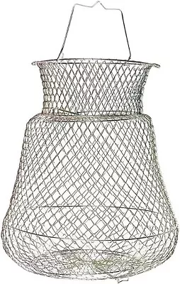 Cunguv Collapsible Wire Fish Crab Cage Basket Galvanized Shrimp Fishing Net • $17