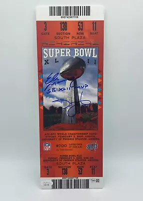 Eli Manning & David Tyree Dual Autographed Super Bowl XLII 16  Mini Mega Ticket • $401.35