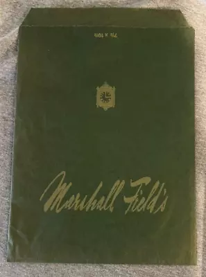 Vintage Marshall Field’s Army Green  Paper Bag • $4.99
