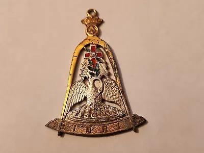 Masonic Pelican Blood Rose Croix INRI Mystic Scottish Rite FOB Medal Pendant Vtg • $81.96
