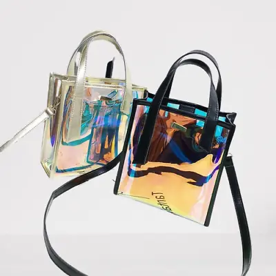 $31.67 • Buy Women Hologram Transparent Shoulder Bag Clear Laser Handbag Holographic Purse