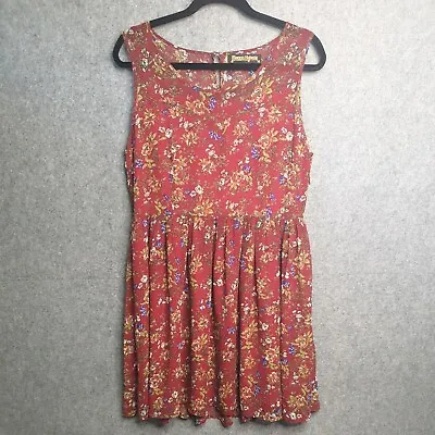 $25.60 • Buy PRINCESS HIGHWAY Womens Dress Size 14 Fit Flare Red Maroon With Floral Lined