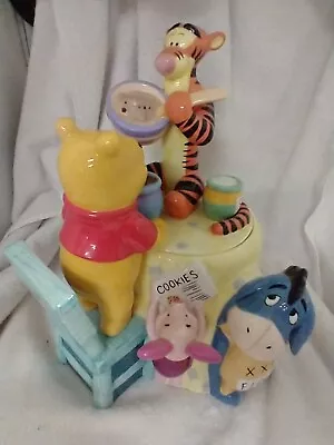 POOH & FRIENDS Makin' Cookies Cookie Jar - Tigger - Eeyore - Piglet • $75