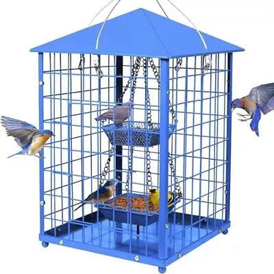 Mealworms Bird Feeders For Bluebirds - Metal - Huge Caged Squirrel-proof Bird... • $98.06