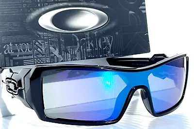 $168.88 • Buy Oakley OIL RIG Polished BLACK POLARIZED Galaxy BLUE Mirror Lens Sunglass 9081
