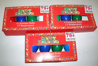 Christmas Light Bulbs C9 ~  11 Total Bulbs Still In Packs Assorted Colors • $9.15
