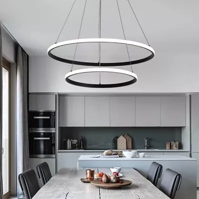 LED Ring Pendant Ceiling Light Modern Chandeliers For Dining Room Living Room • £149.95