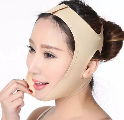 V Line Facial Slimming Strap Mask Chin Neck Belt Anti Aging Face Lift Up Bandage • $4.64