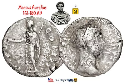 Ancient Roman Empire Coin Silver Denarius Marcus Aurelius 161 180 AD #30573 • $45